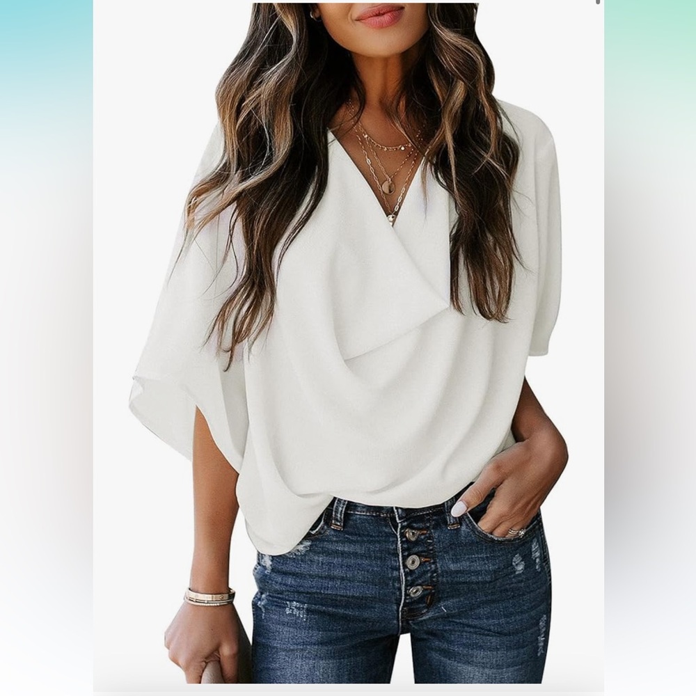 Short Sleeve Chiffon Blouse